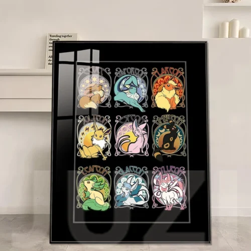 Nine Colours Eeevee Emblem Decorative Painting - Pokemon Decorative Painting - JuZi Studio - Image 1
