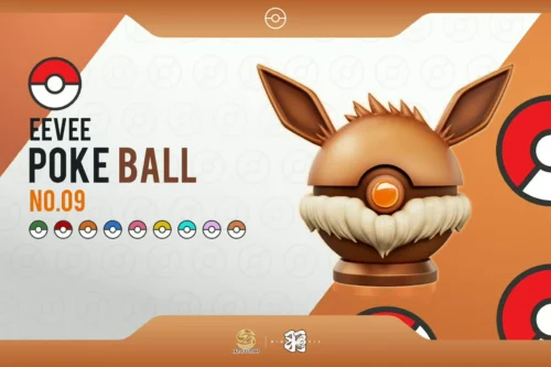 1/1 Scale Poke Ball Series 009 Eevee Poke Ball - Pokemon Resin Statue - Wing Studio - Image 1