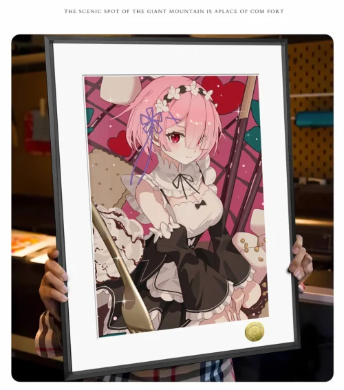 A3 & 4K Size Sweet Maid Ram Decorative Painting - Re:Starting Life From Zero in a Different World Decoration Painting - HuangGua Studio - Image 2