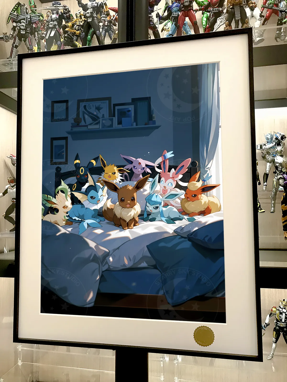 Eevee Family on the Bed Decorative Painting - Pokemon - Xingkong Studio - Xingkong Studio - Image 3