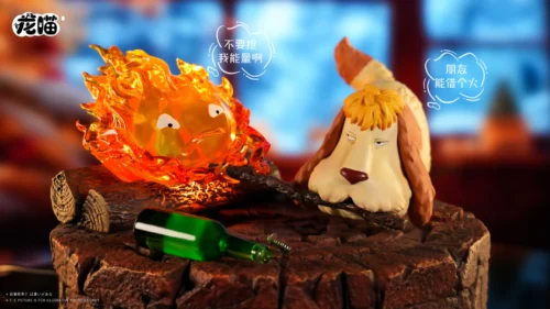 Calcifer & Heen with LED - Howl's Mobving Castle Resin Statue - LongMiao Studio - Image 1