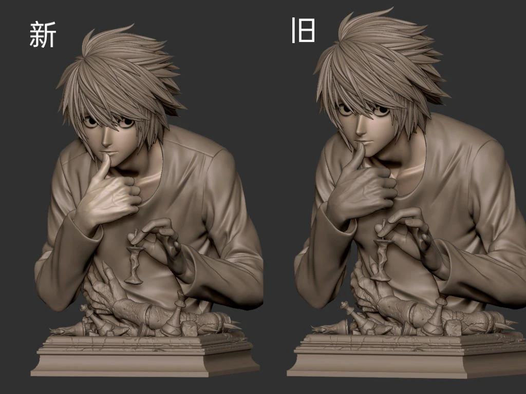 1/3 Scale L Lawliet Bust Statue - Death Note Resin Statue - Anm Studio - Image 7