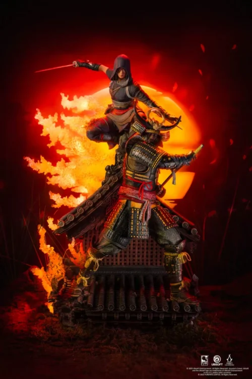1/4 Scale Yasuke & Fujibayashi Naoe with LED - Assassin's Creed Shadows Official Statue - PureArts - Image 1