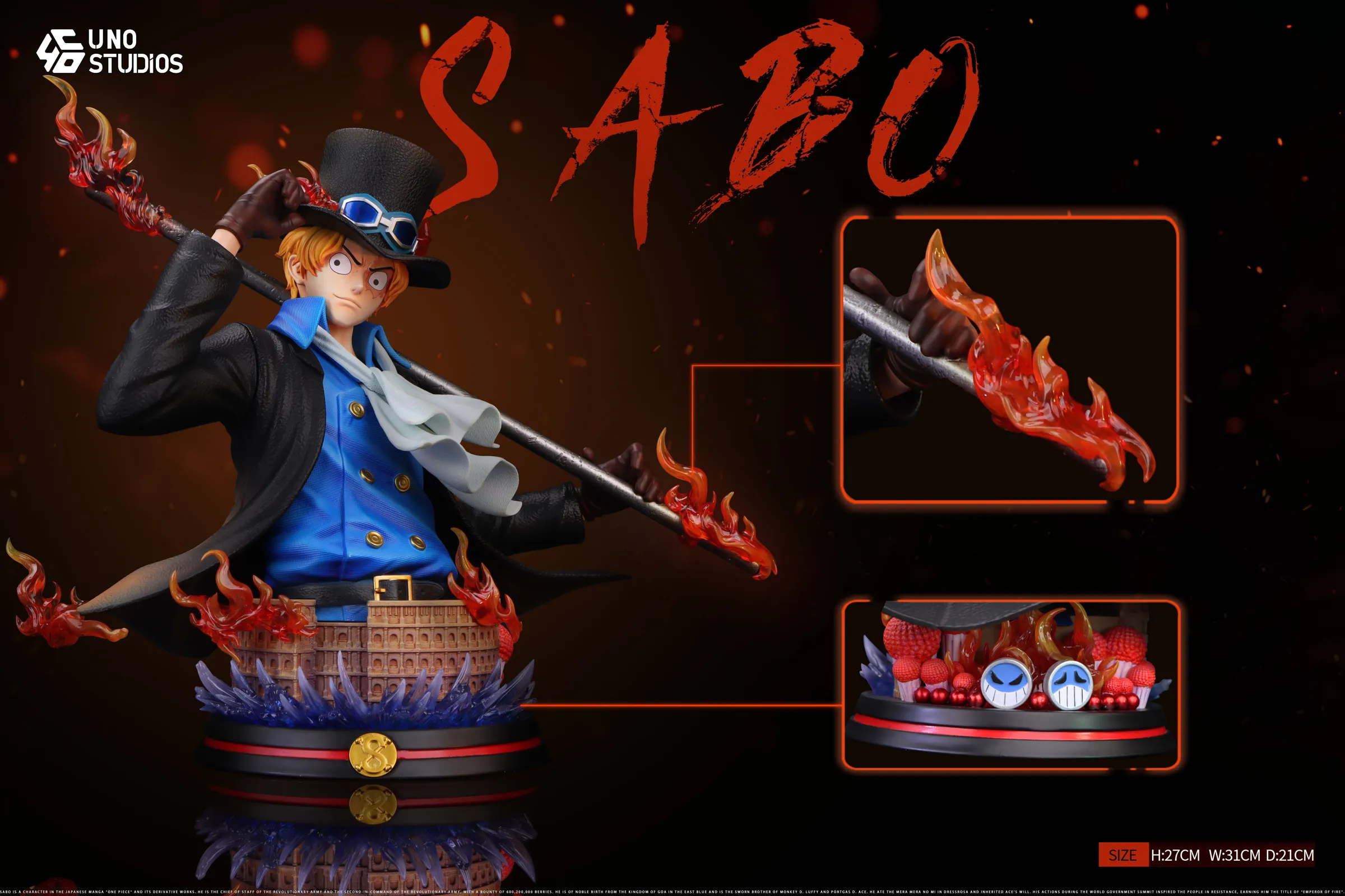 1/4 Scale Sabo Bust Statue - ONE PIECE Resin Statue - UNO Studio - Image 1
