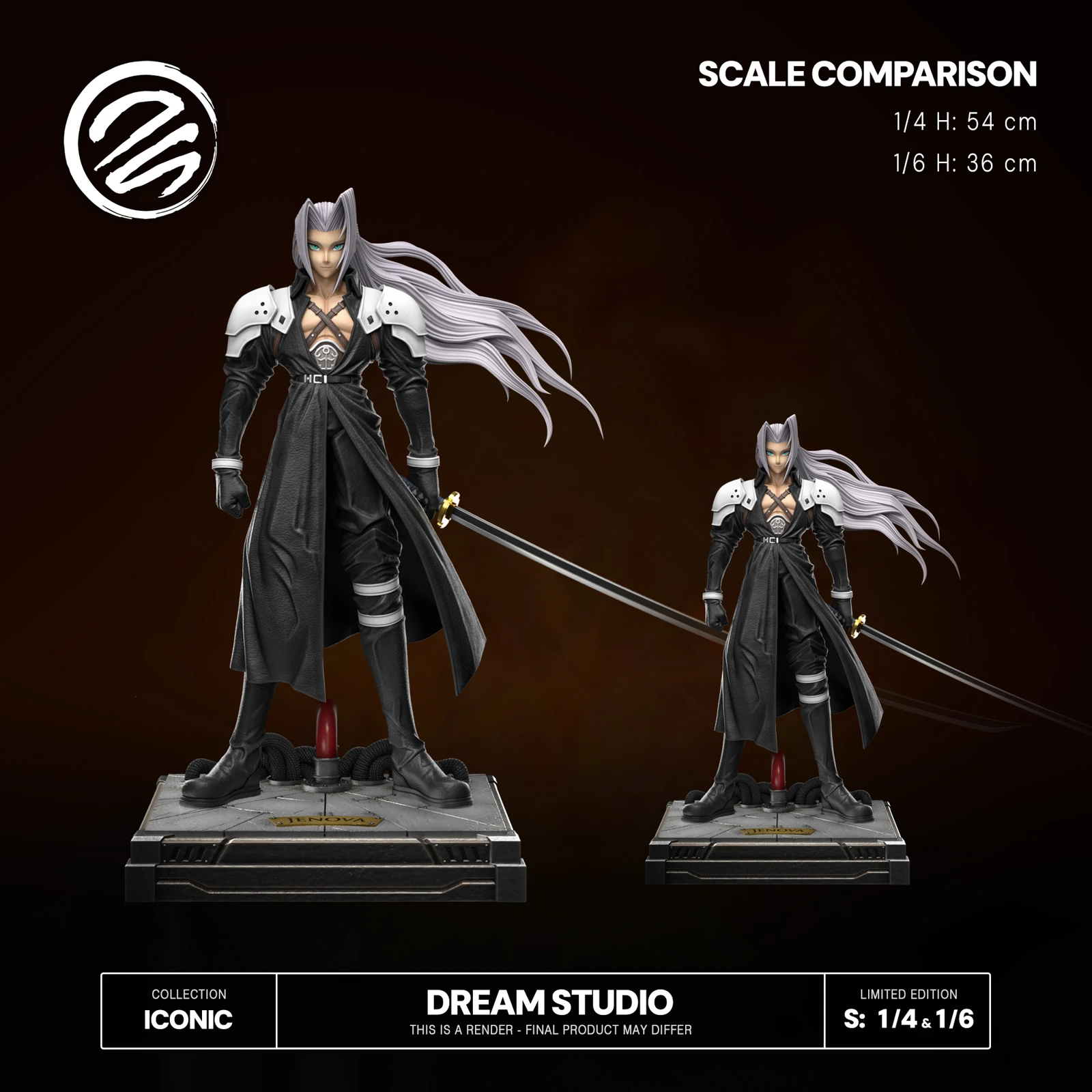 1/6 & 1/4 Scale Sephiroth - (FF7) Final Fantasy VII Resin Statue - Dream-Studio - Image 9