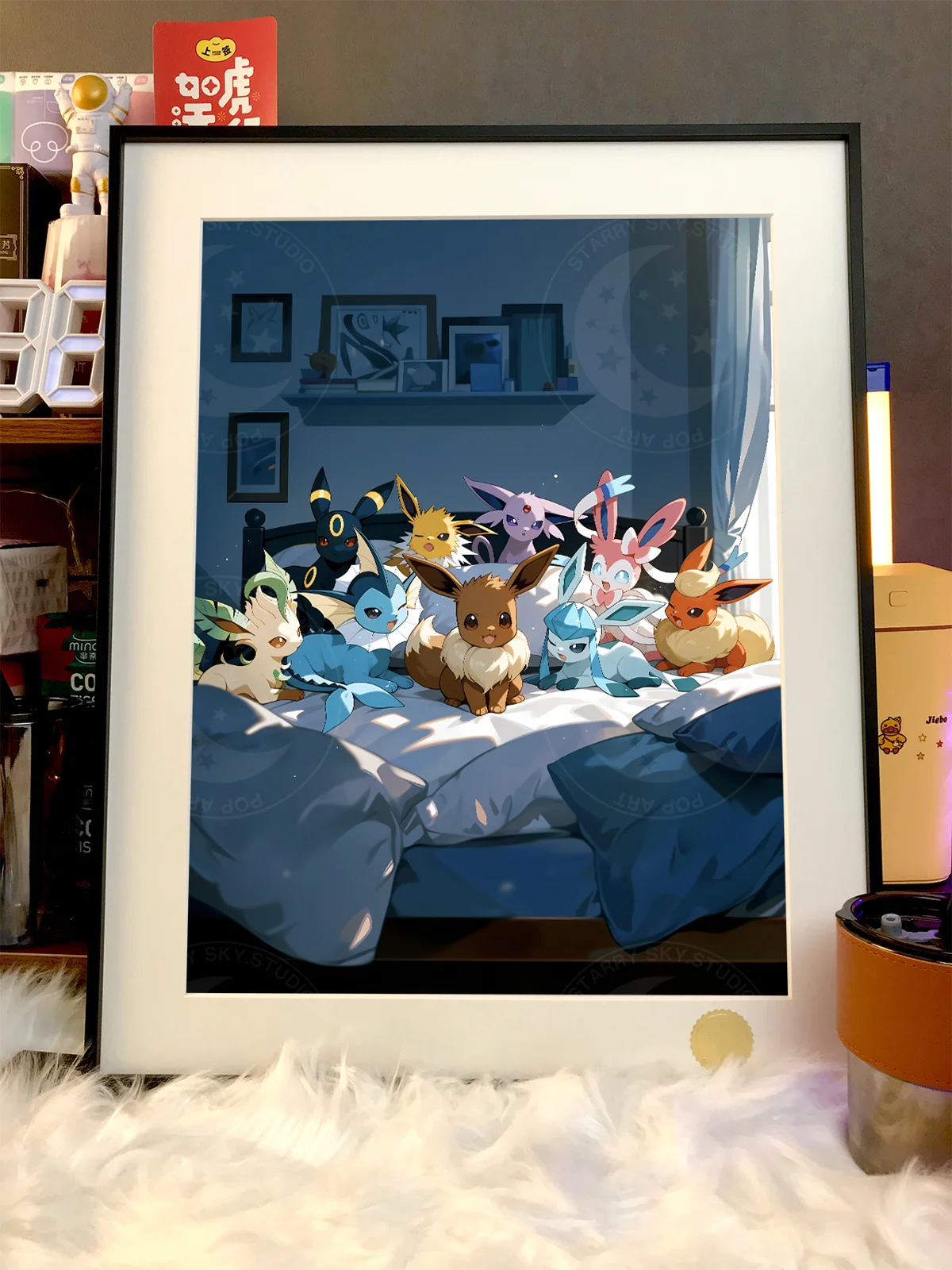 Eevee Family on the Bed Decorative Painting - Pokemon - Xingkong Studio - Xingkong Studio - Image 2
