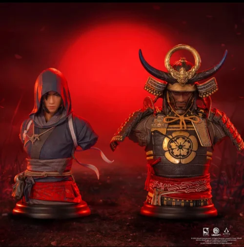 1/4 Scale Yasuke & Fujibayashi Naoe Bust Statue - Assassin's Creed Shadows Official Statue - PureArts - Image 1