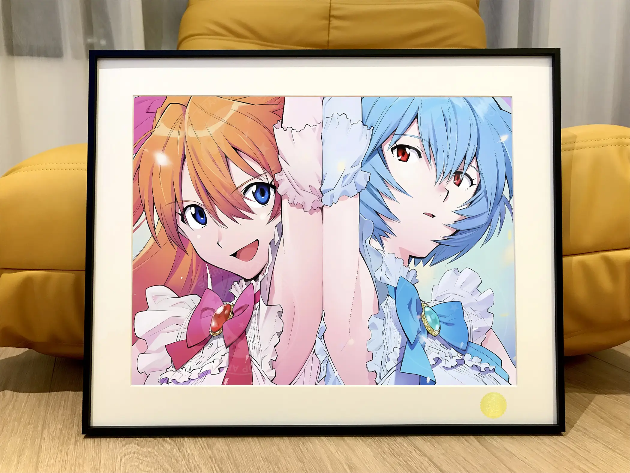 Red & Blue Asuka Langley Soryu & Rei Ayanami Decorative Painting - (EVA) Neon Genesis EVAngelion - Xingkong Studio - Image 1