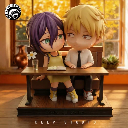 Reze & Denji in Cafe - Chainsaw Man Resin Statue - DEEP Studio - Image 1