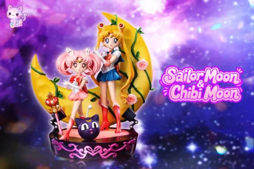 Usagi Tsukino & Chibiusa Tsukino with LED - Sailor Moon Resin Statue - Chibi-Studio - Image 1