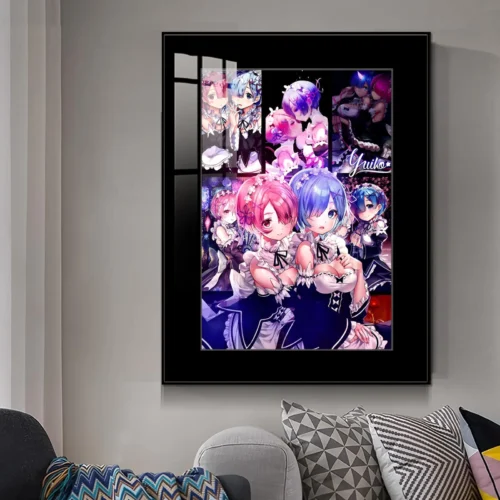 Rem & Ram Sliced Poster Decorative Painting - Re:Starting Life From Zero in a Different World Decorative Painting - JuZi Studio - Image 2