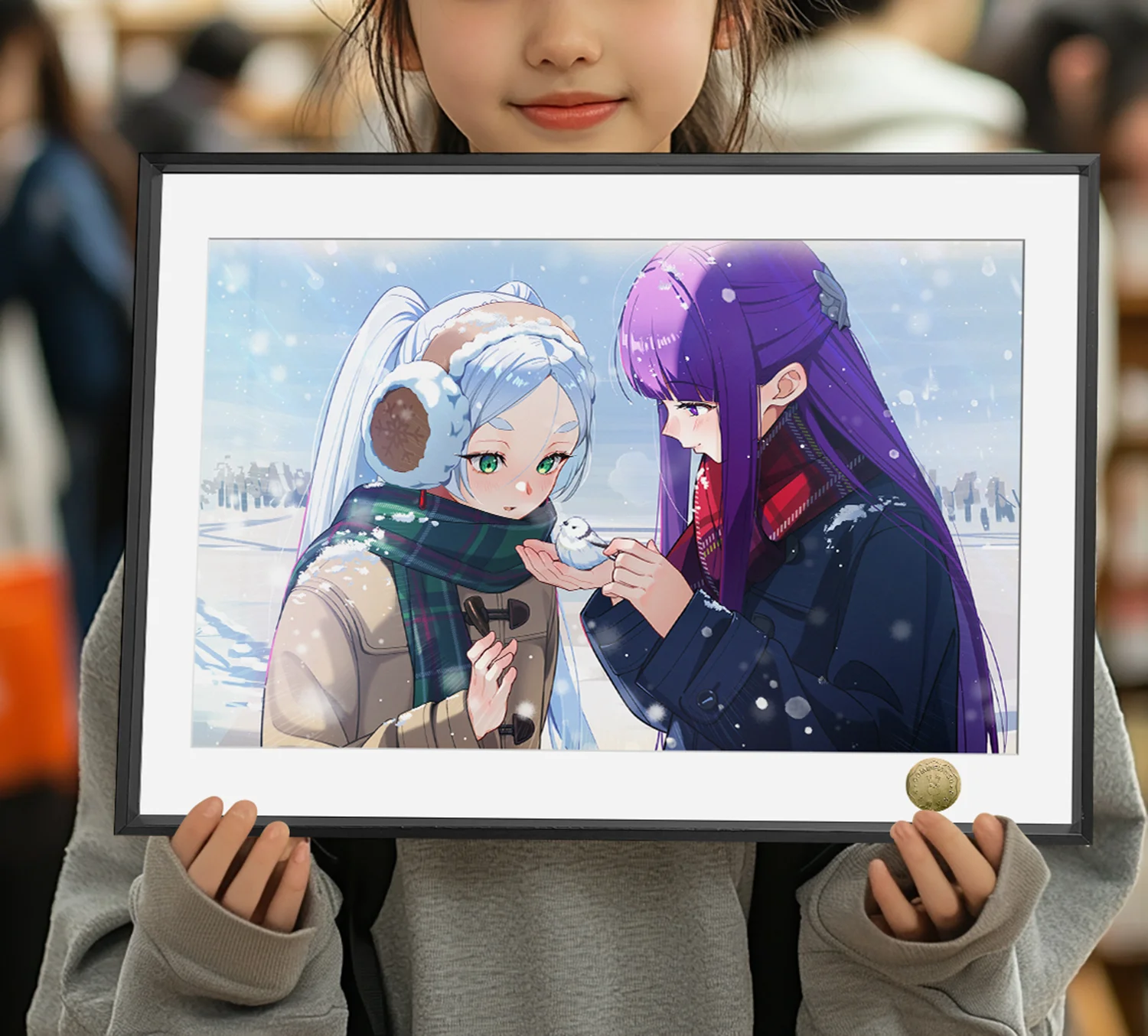 A3 & 4K Size Frieren & Fern in Winter Decorative Painting - Frieren: Beyond Journey's End Decoration Painting - HuangGua Studio - Image 1