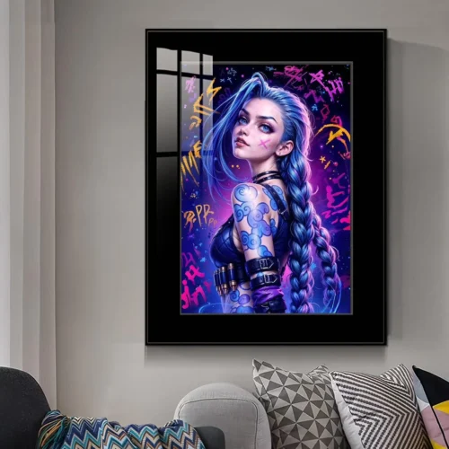 Looking Back Jinx Decorative Painting - League of Legends (LOL) Decorative Painting - JuZi Studio - Image 2