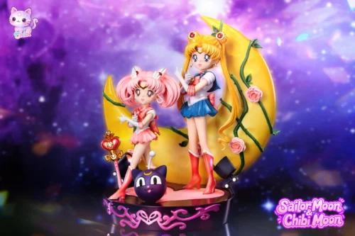 Usagi Tsukino & Chibiusa Tsukino with LED - Sailor Moon Resin Statue - Chibi-Studio - Image 2