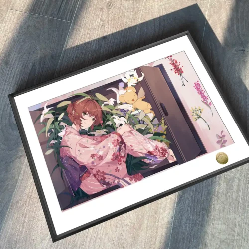 A3 & 4K Size Flower Season Sakura Kinomoto Decorative Painting - Cardcaptor Sakura (CCS) Decoration Painting - HuangGua Studio - Image 2