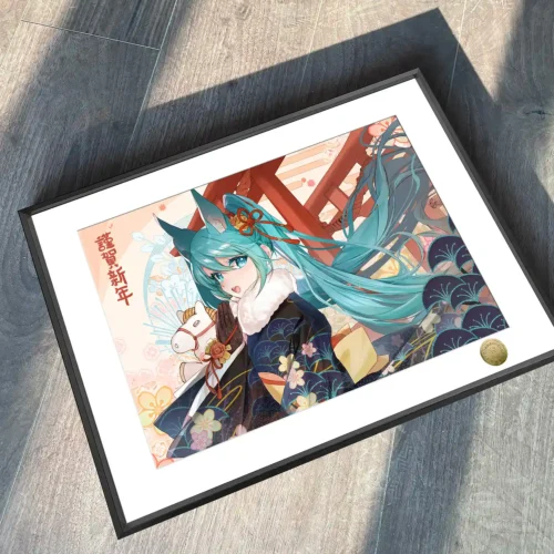 A3 & 4K Size New Year 2026 Hatsune Miku Decorative Painting - VOCALOID Decoration Painting - HuangGua Studio - Image 2