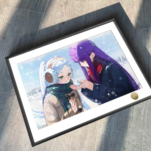 A3 & 4K Size Frieren & Fern in Winter Decorative Painting - Frieren: Beyond Journey's End Decoration Painting - HuangGua Studio - Image 2