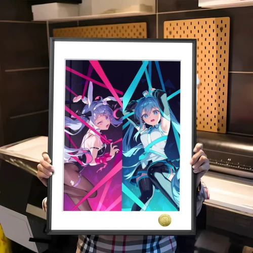 A3 & 4K Size Dual Version Hatsune Miku Decorative Painting - VOCALOID Decoration Painting - HuangGua Studio - Image 1
