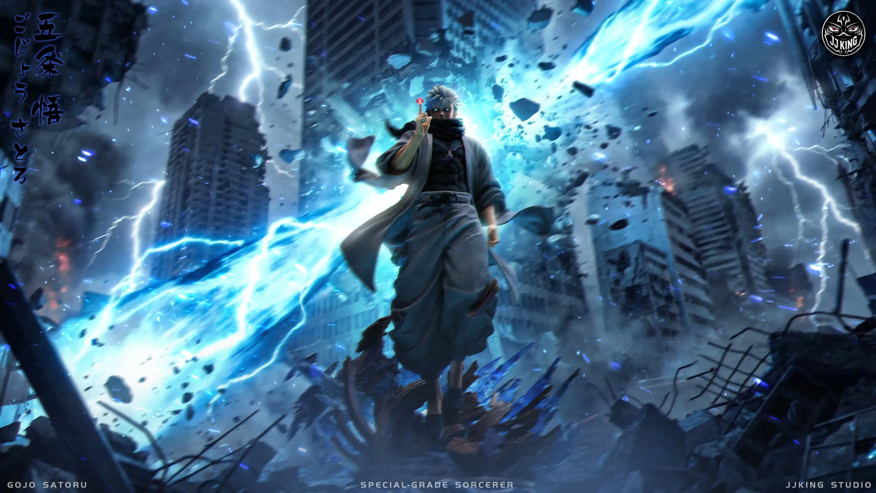 1/6 Scale Satoru Gojo with LED - Jujutsu Kaisen Statue - JJking Studio - Image 10