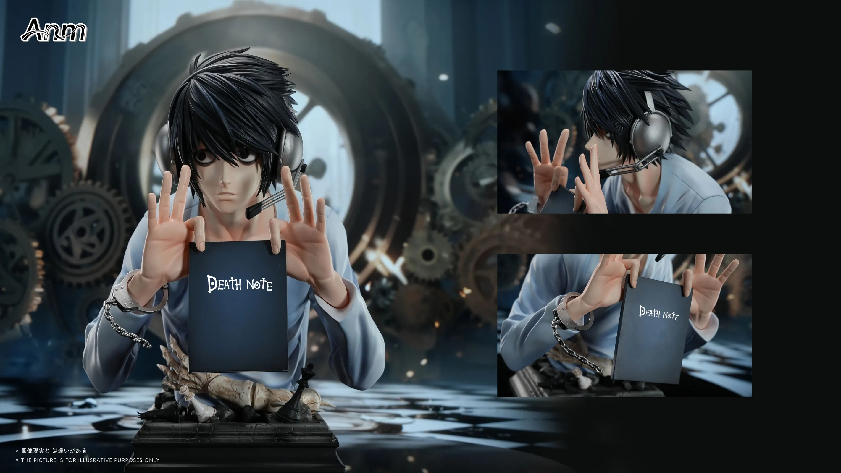1/3 Scale L Lawliet Bust Statue - Death Note Resin Statue - Anm Studio - Image 3