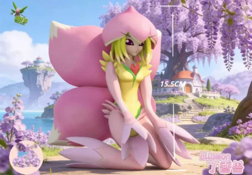 Sitting Lilamon - Digimon Resin Statue - MeiDuSha Studio - Image 1