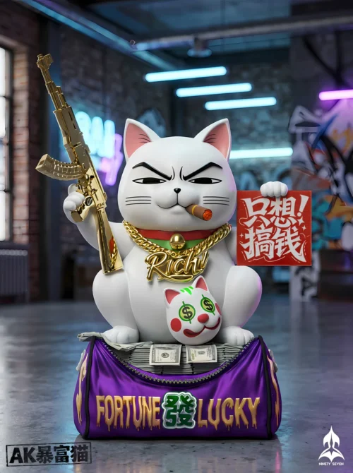 AK Lucky Fortune Cat - Original Design Resin Statue - NINETY SEVEN Studio - Image 2