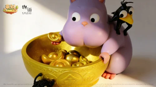 Boh Holding Gold Bowl - Spirited Away Resin Statue - WuYu Studio - Image 2