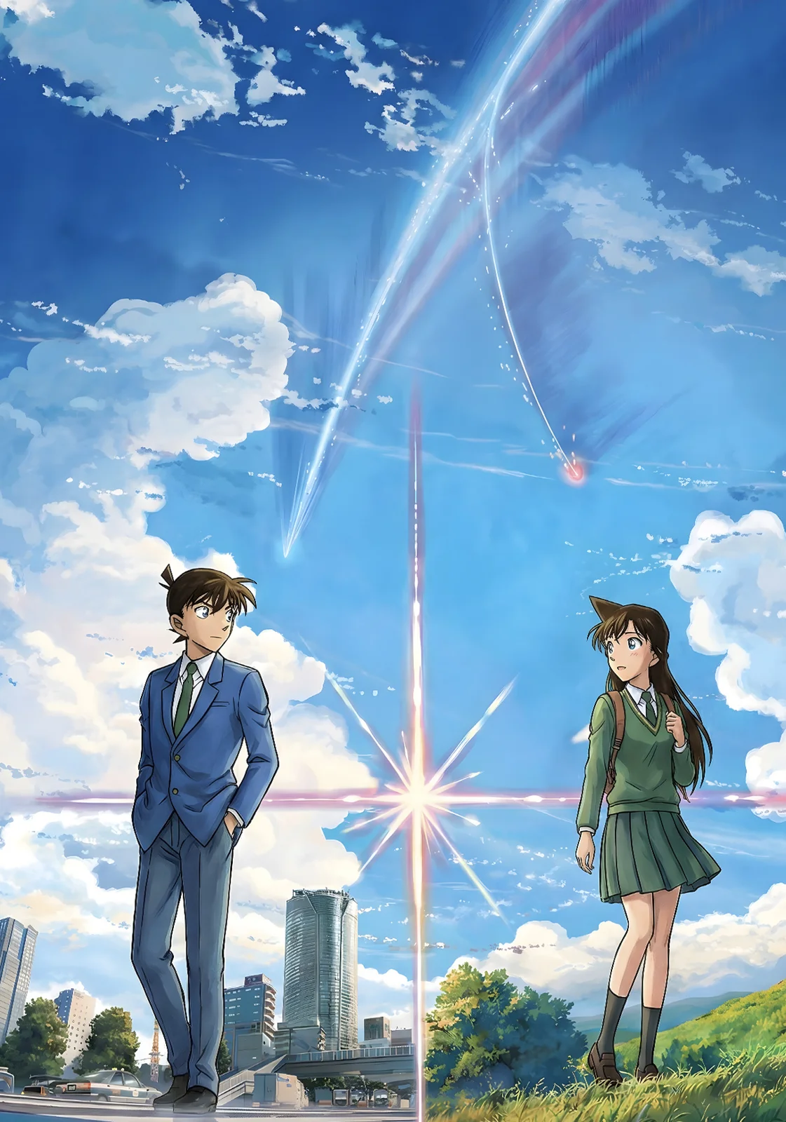 Your Name Style Shinichi Kudo & Ran Mouri Decorative Painting - Your Name Detective Conan - H-TWO Studio - Image 2