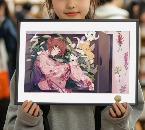 A3 & 4K Size Flower Season Sakura Kinomoto Decorative Painting - Cardcaptor Sakura (CCS) Decoration Painting - HuangGua Studio - Image 1