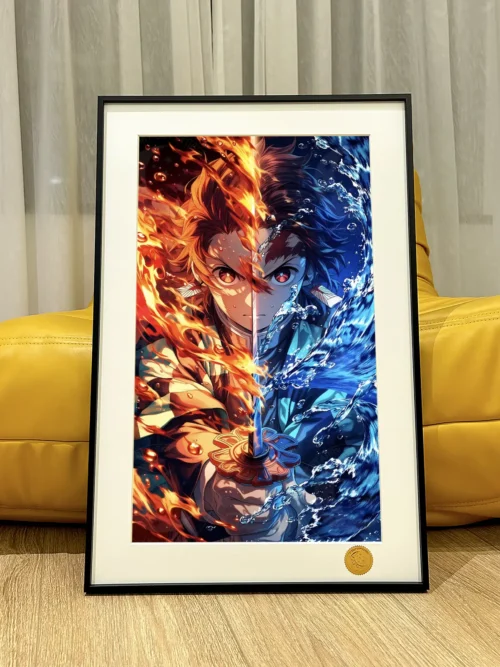 Water & Sun Breathing Tanjiro Kamado Decorative Painting - Demon Slayer: Kimetsu No Yaiba - Xingkong Studio - Image 1