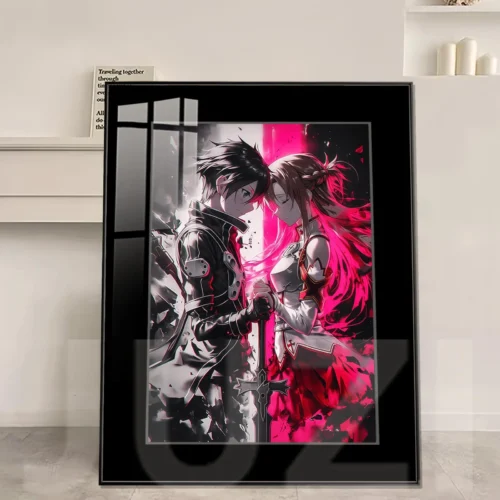 Two Blades in Harmony Kazuto Kirigaya & Asuna Yuuki Decorative Painting - Sword Art Online Decorative Painting - JuZi Studio - Image 1