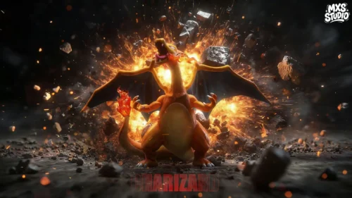 1/20 Scale World Zukan Charizard - Pokemon Statue - MXS Studio - Image 2