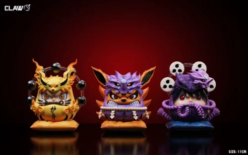 Daruma Style Naruto Uzumaki & Sasuke Uchiha & Kurama - Naruto Resin Statue - Claw Studio