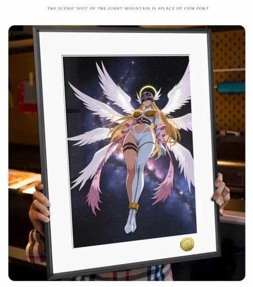 A3 & 4K Size Angewomon Decorative Painting - Digimon Decoration Painting - HuangGua Studio - Image 2