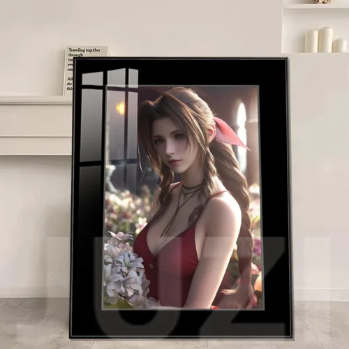 Looking Back Aerith Gainsborough Decorative Painting - (FF7) Final Fantasy VII Decorative Painting - JuZi Studio - Image 1