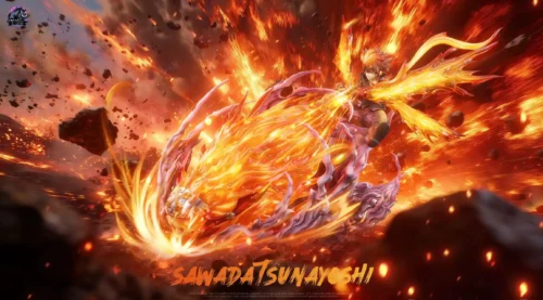 1/6 Scale XX-Burner Tsunayoshi Sawada with LED - HITMAN REBORN! Resin Statue - ZhongJiaXiNiu Studio - Image 1