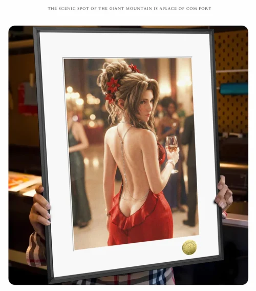 A3 & 4K Size Socialite Aerith Gainsborough Decorative Painting - (FF7) Final Fantasy VII Decoration Painting - HuangGua Studio - Image 2