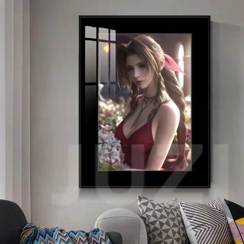 Looking Back Aerith Gainsborough Decorative Painting - (FF7) Final Fantasy VII Decorative Painting - JuZi Studio - Image 2
