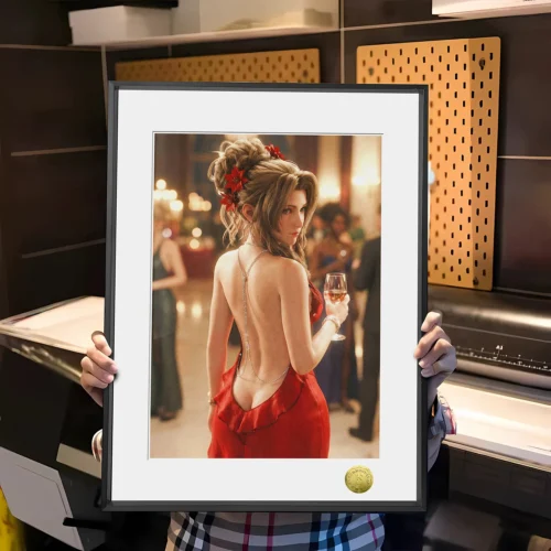 A3 & 4K Size Socialite Aerith Gainsborough Decorative Painting - (FF7) Final Fantasy VII Decoration Painting - HuangGua Studio - Image 1