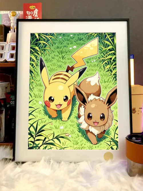 Eevee & Pikachu Decorative Painting - Pokemon - Xingkong Studio - Image 2