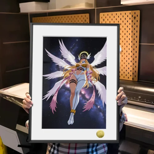 A3 & 4K Size Angewomon Decorative Painting - Digimon Decoration Painting - HuangGua Studio - Image 1