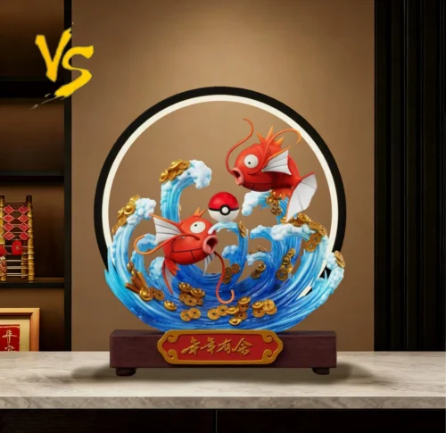 Fortune Two Magikarp Playing in Water with LED - Pokemon Resin Statue - VS Studios - Image 2