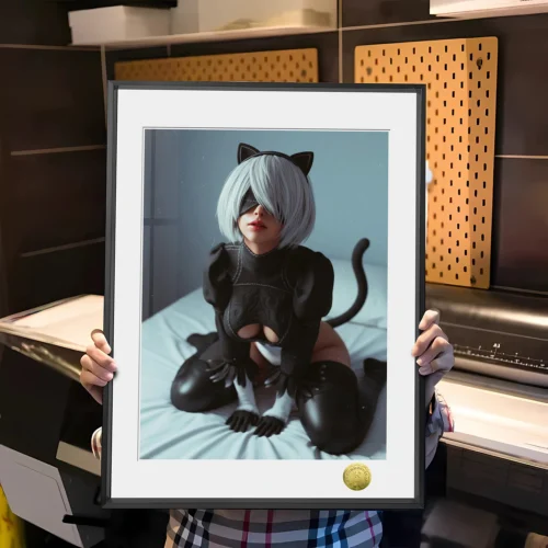 A3 & 4K Size Cat Maid Ver. YoRHa No. 2 Type B Decorative Painting - NieR:Automata Decoration Painting - HuangGua Studio - Image 1