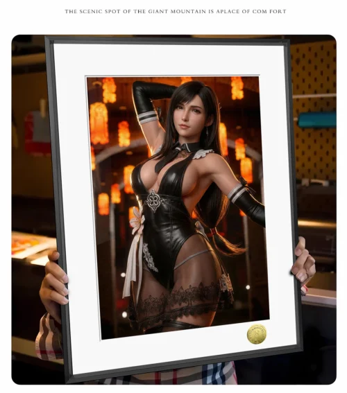 A3 & 4K Size Leather Skirt Tifa Lockhart Decorative Painting - (FF7) Final Fantasy VII Decoration Painting - HuangGua Studio - Image 2