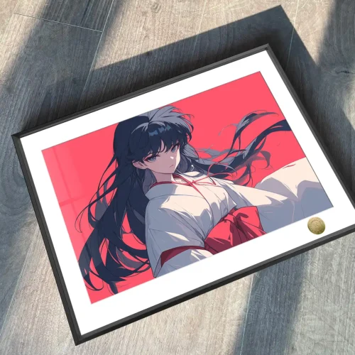 A3 & 4K Size Priestess Kikyo Decorative Painting - InuYasha Decoration Painting - HuangGua Studio - Image 2