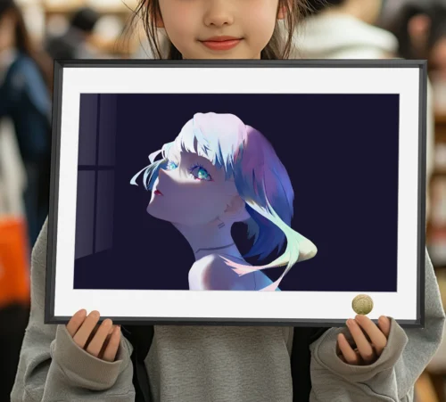 A3 & 4K Size Side Profile Lucyna Kushinada Decorative Painting - Cyberpunk: Edgerunners Decoration Painting - HuangGua Studio - Image 1