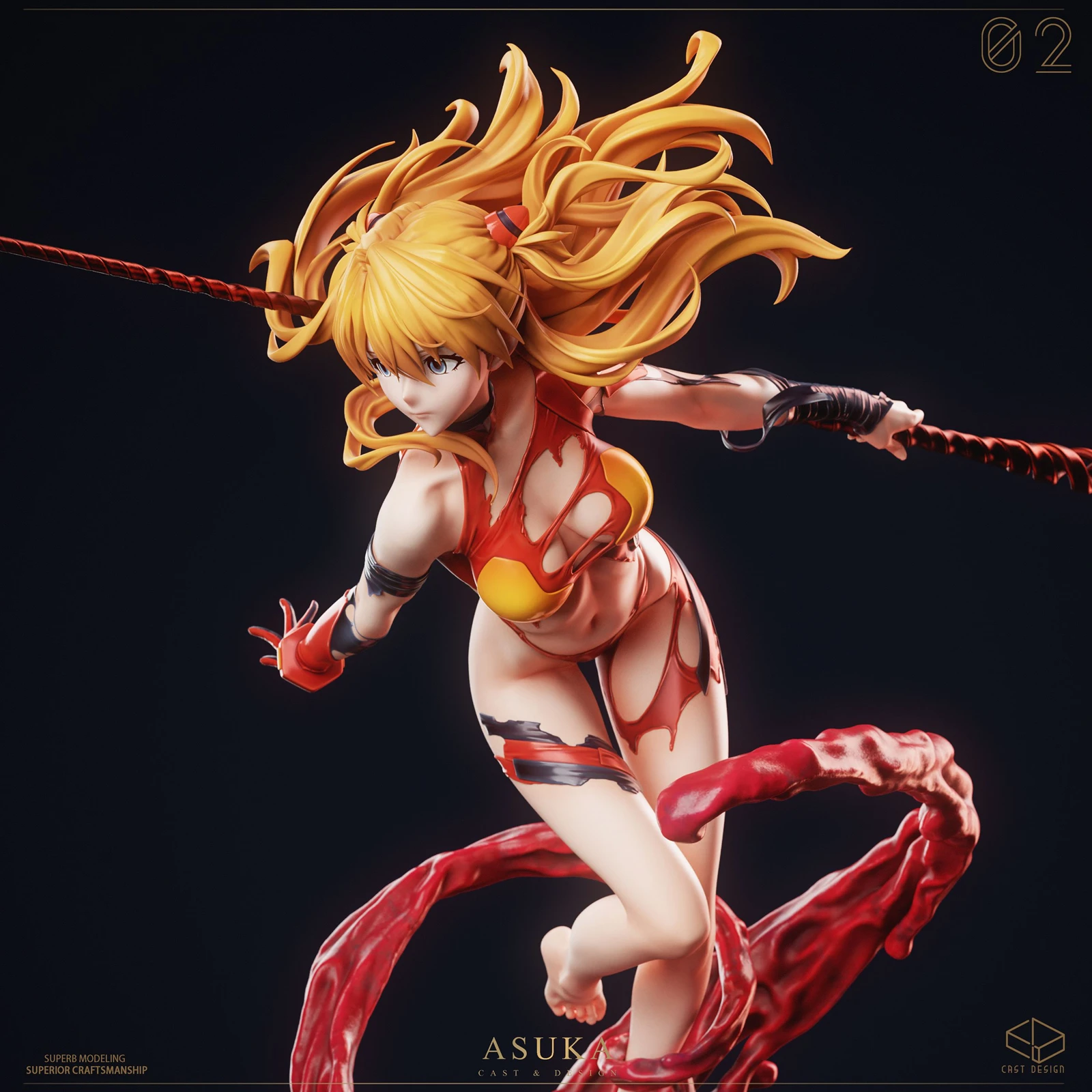 1/4 Scale Red Valkyrie Asuka Langley Soryu - (EVA) Neon Genesis EVAngelion Resin Statue - Cast Design Studio - Image 5