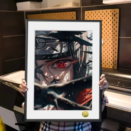 A3 & 4K Size Sharingan Itachi Uchiha Decorative Painting - Naruto Decoration Painting - HuangGua Studio