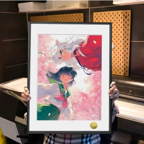 A3 & 4K Size Spring Couple Inuyasha & Kagome Higurashi Decorative Painting - InuYasha Decoration Painting - HuangGua Studio - Image 1