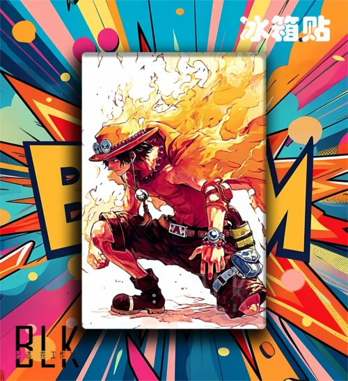 Flame Portgas D. Ace Decorative Painting & Fridge Magnet - ONE PIECE - BLK Studio - Image 2